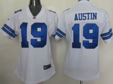 Nike Dallas Cowboys #19 Miles Austin White Game Womens Jersey