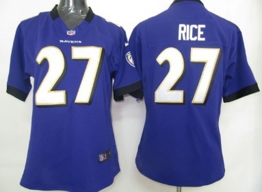 Nike Baltimore Ravens #27 Ray Rice Purple Game Womens Jersey