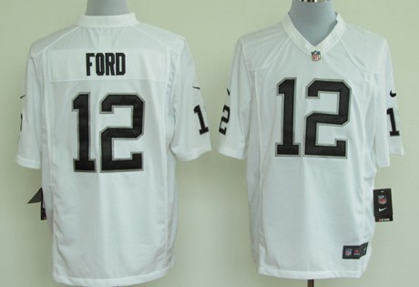 Nike Oakland Raiders #12 Jacoby Ford White Game Jersey 