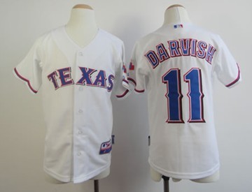 Texas Rangers #11 Yu Darvish White Kids Jersey 