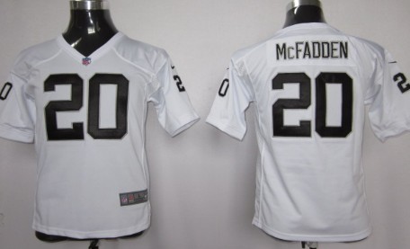 Nike Oakland Raiders #20 Darren McFadden White Game Kids Jersey 