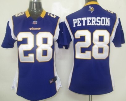 Nike Minnesota Vikings #28 Adrian Peterson Purple Game Womens Jersey