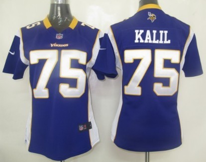 Nike Minnesota Vikings #75 Matt Kalil Purple Game Womens Jersey