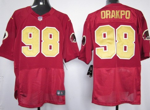 Nike Washington Redskins #98 Brian Orakpo Red With Gold Elite Jersey