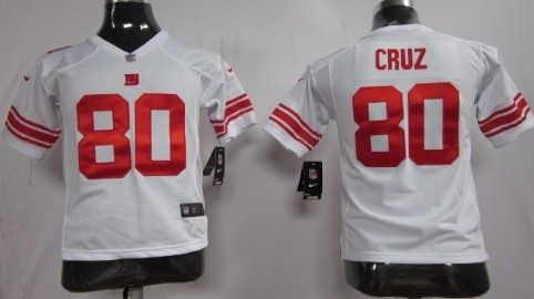 Nike New York Giants #80 Victor Cruz White Game Kids Jersey 