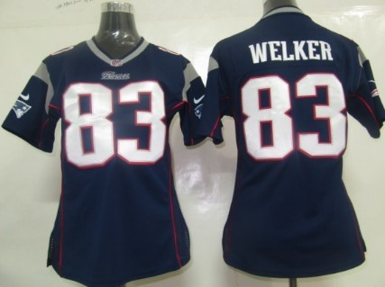 Nike New England Patriots #83 Wes Welker Blue Game Womens Jersey