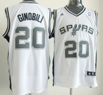 San Antonio Spurs #20 Manu Ginobili Revolution 30 Swingman White Jersey 