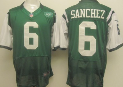 Nike New York Jets #6 Mark Sanchez Green Elite Jersey