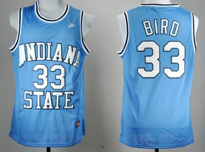 Indiana State Sycamores #33 Larry Bird Light Blue Swingman Jersey