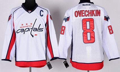 Washington Capitals #8 Alex Ovechkin White Jersey