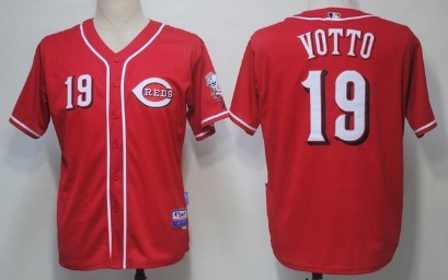 Cincinnati Reds #19 Joey Votto Red Kids Jersey