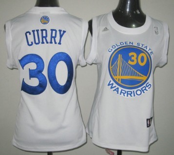 Golden State Warriors #30 Stephen Curry White Womens Jersey