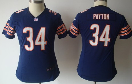 Nike Chicago Bears #34 Walter Payton Blue Game Womens Jersey