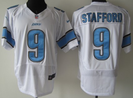 Nike Detroit Lions #9 Matthew Stafford White Elite Jersey 