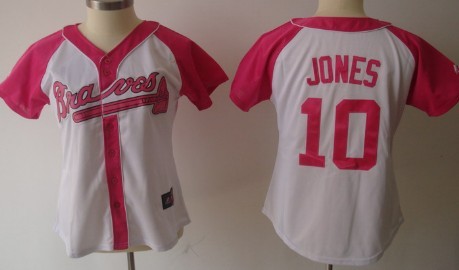 Atlanta Braves #10 Chipper Jones 2012 Fashion Womens by Majestic Athletic Jersey 