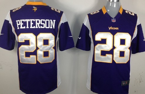 Nike Minnesota Vikings #28 Adrian Peterson Purple Game Jersey