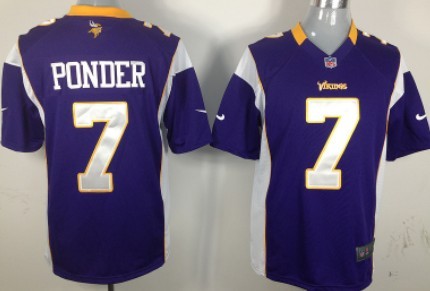 Nike Minnesota Vikings #7 Christian Ponder Purple Game Jersey