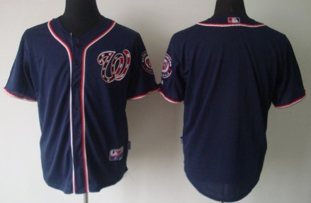 Washington Nationals Blank Navy Blue Jersey 