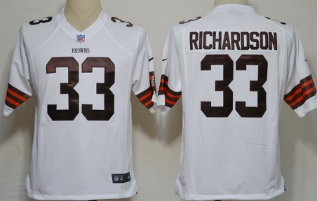 Nike Cleveland Browns #33 Trent Richardson White Game Jersey 