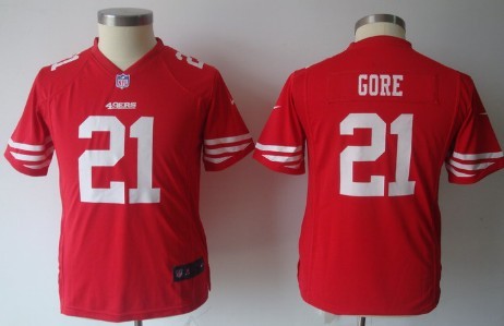 Nike San Francisco 49ers #21 Frank Gore Red Game Kids Jersey 