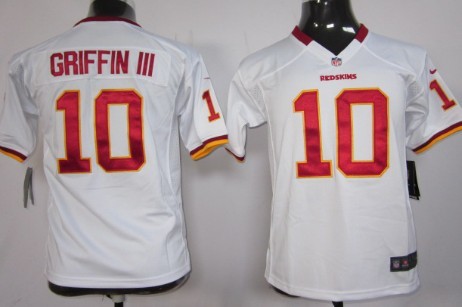 Nike Washington Redskins #10 Robert Griffin III White Game Kids Jersey 