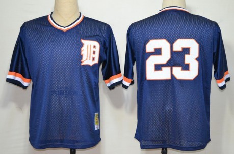 Detroit Tigers #23 Kirk Gibson Mesh BP Navy Blue Throwback Jersey 