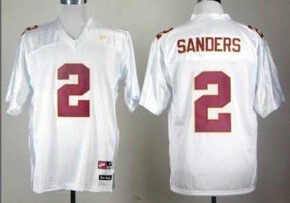 Florida State Seminoles #2 Deion Sanders White Jersey