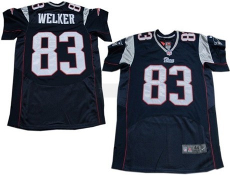 Nike New England Patriots #83 Wes Welker Blue Elite Jersey