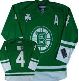 Boston Bruins #4 Bobby Orr St. Patrick's Day Green Kids Jersey 