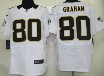 Nike New Orleans Saints #80 Jimmy Graham White Elite Jersey 