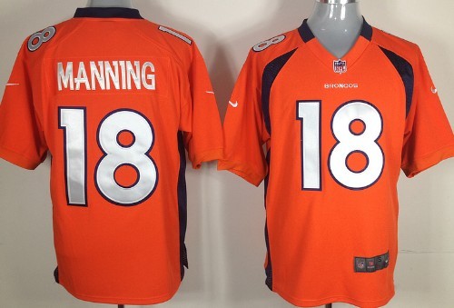 Nike Denver Broncos #18 Peyton Manning Orange Game Jersey