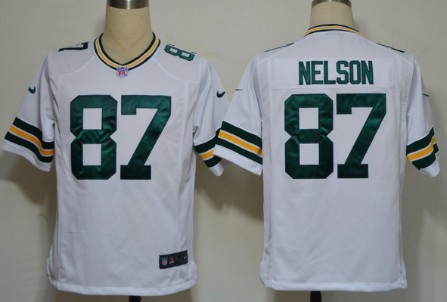 Nike Green Bay Packers #87 Jordy Nelson White Game Jersey 