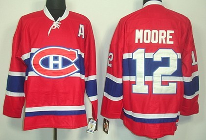 Montreal Canadiens #12 Dickie Moore Red Throwback CCM Jersey 