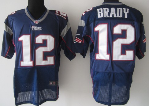 Nike New England Patriots #12 Tom Brady Blue Elite Jersey