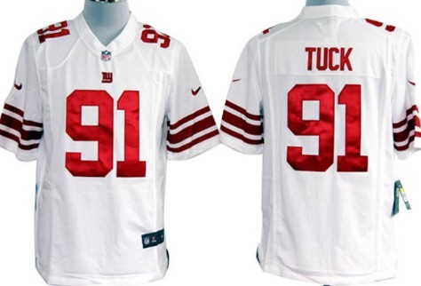 Nike New York Giants #91 Justin Tuck White Game Jersey