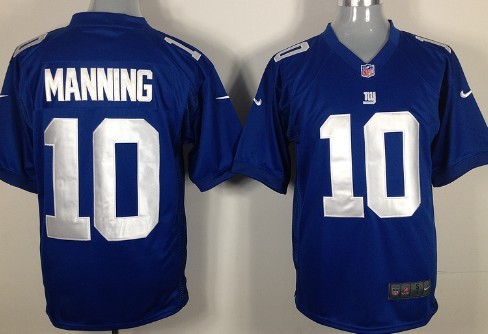 Nike New York Giants #10 Eli Manning Blue Game Jersey 