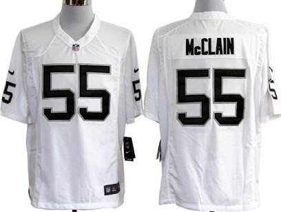 Nike Oakland Raiders #55 Rolando McClain White Game Jersey 