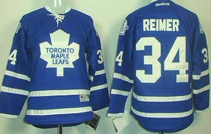 Toronto Maple Leafs #34 James Reimer Blue Kids Jersey