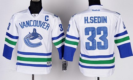 Vancouver Canucks #33 Henrik Sedin White Kids Jersey