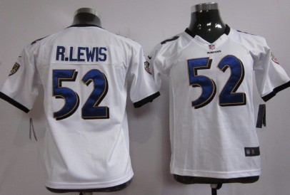 Nike Baltimore Ravens #52 Ray Lewis White Game Kids Jersey 