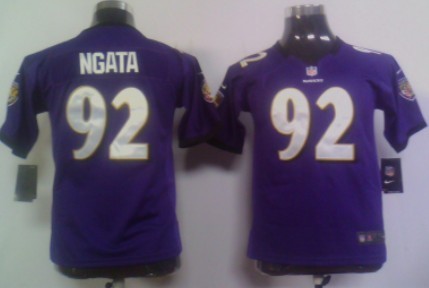 Nike Baltimore Ravens #92 Haloti Ngata Purple Game Kids Jersey 