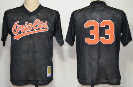 Baltimore Orioles #33 Eddie Murray Mesh BP Black Throwback Jersey 