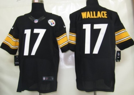 Nike Pittsburgh Steelers #17 Mike Wallace Black Elite Jersey 