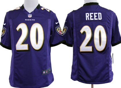 Nike Baltimore Ravens #20 Ed Reed Purple Game Jersey 