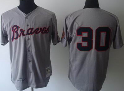 Atlanta Braves #30 Orlando Cepeda 1969 Gray Wool Throwback Jersey 