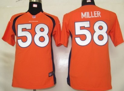 Nike Denver Broncos #58 Von Miller Orange Game Kids Jersey 