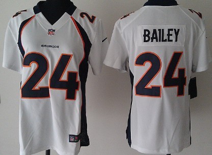 Nike Denver Broncos #24 Champ Bailey White Game Womens Jersey