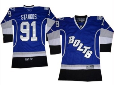 Tampa Bay Lightning #91 Steven Stamkos Blue Third Kids Jersey 