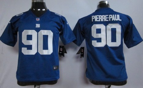 Nike New York Giants #90 Jason Pierre-Paul Blue Game Kids Jersey 