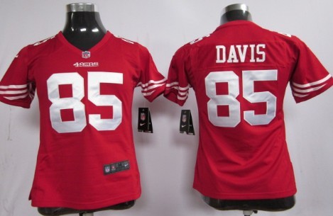 Nike San Francisco 49ers #85 Vernon Davis Red Game Womens Jersey